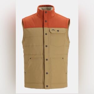 Simms Cardwell Vest Men's Large Sherpa Fleece Clay Camel Lures & Lead